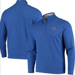 NEW Vineyard Vines Kentucky Derby Salt Water Solid Quarter-Zip Tri-Blend Top